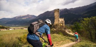 Begleitschutz für die Tour – VAUDE Bike-Protektor-Rucksack Moab Pro „Moab Pro“ erstmals Bike-Rucksäcke mit integriertem Mehrschlagprotektor