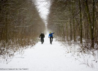 E-Mountainbiken im Winter – Durchfahren? Einsam durch den Berliner Wald