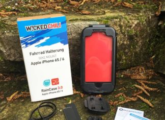 Angetestet – Handyhalterungen für E-Bikes von Wicked Chili Der komplette Lieferumfang des Rain Case 3.0
